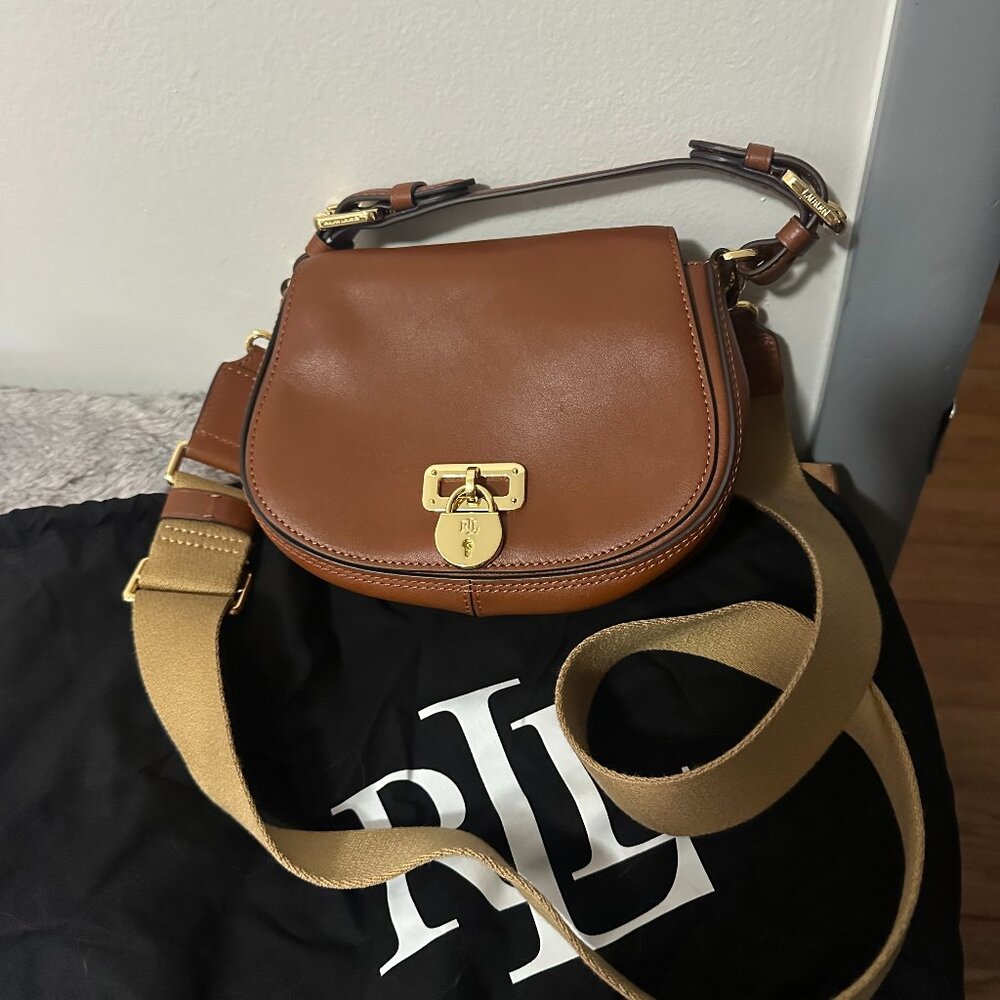 Lauren Ralph Lauren Leather Saddle Bag